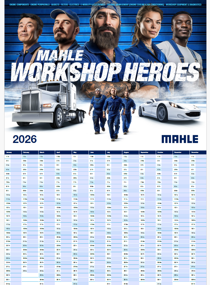 Digitaler Jahreswandkalender Workshop Heroes 2026 – Kostenlose Downloaddatei